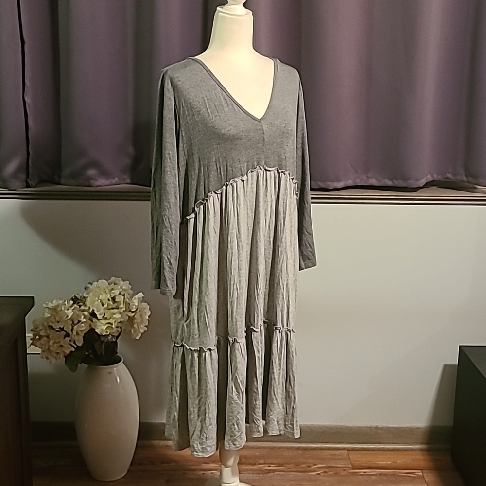 SIMPLE NWT Two Tone Gray Lightweight Dress - Ladies 1X
